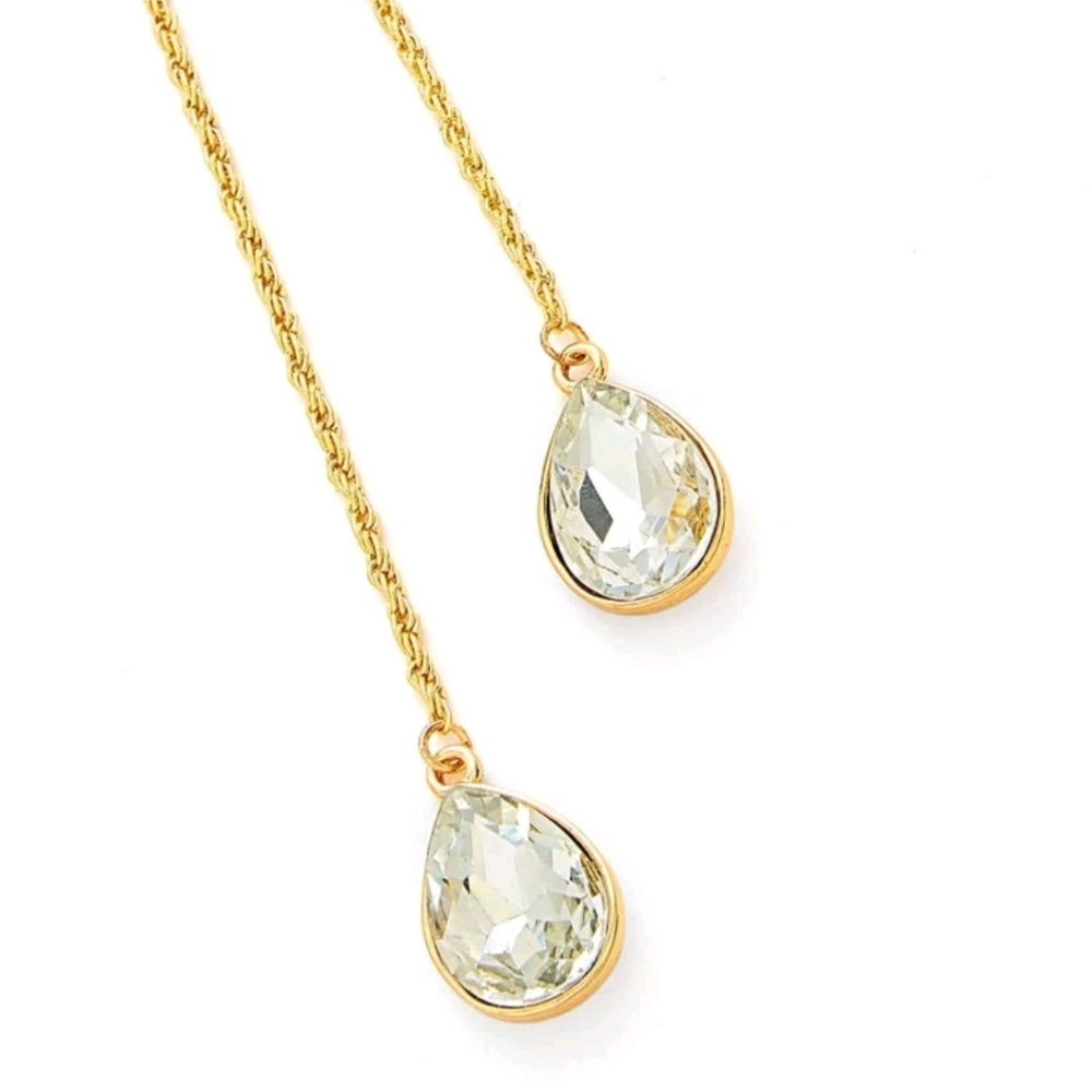 Water Drop Rhinestone Necklace - Picture 3 of 3
